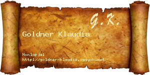 Goldner Klaudia névjegykártya